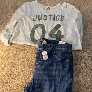 Justice jeans and shirt